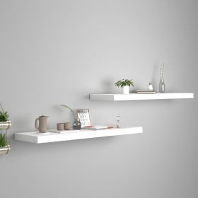 Floating Wall Shelves 2 pcs White 35.4"x9.3"x1.5" MDF