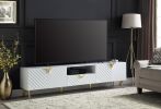 ACME Gaines TV Stand, White High Gloss Finish LV01138