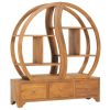 Cabinet with Yin Yang Shelf 39.4"x10.2"x44.1" Solid Wood Teak
