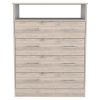 Four Drawer Dresser Wuju, Bedroom, Light Gray / White