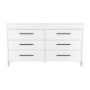 6 Drawer Double Dresser Wezz, Bedroom, White