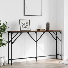 Console Table Brown Oak 55.1"x9.1"x29.5" Engineered Wood