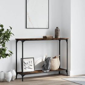 Console Table Smoked Oak 39.8"x12"x29.5" Engineered Wood