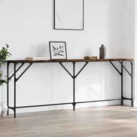 Console Table Smoked Oak 78.7"x11.4"x29.5" Engineered Wood