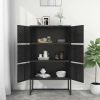 Highboard Black 31.5"x13.8"x53.1" Steel