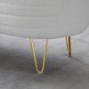 46.9" Width Oval Storage Bench with Gold Legs,Teddy Fabric Upholstered Ottoman Storage Benches for Bedroom End of Bed,Sherpa Fabric Bench for Living R