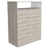 Four Drawer Dresser Wuju, Bedroom, Light Gray / White