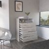 Four Drawer Dresser Wuju, Bedroom, Light Gray / White