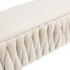 COOLMORE Storage Ottoman,Bedroom End Bench,Upholstered Fabric Storage Ottoman with Safety Hinge, Entryway Padded Footstool, Ottoman Bench for Living R