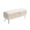 COOLMORE Storage Ottoman,Bedroom End Bench,Upholstered Fabric Storage Ottoman with Safety Hinge, Entryway Padded Footstool, Ottoman Bench for Living R