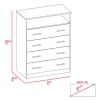 Four Drawer Dresser Wuju, Bedroom, Light Gray / White