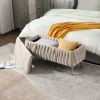 COOLMORE Storage Ottoman,Bedroom End Bench,Upholstered Fabric Storage Ottoman with Safety Hinge, Entryway Padded Footstool, Ottoman Bench for Living R