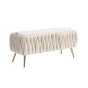 COOLMORE Storage Ottoman,Bedroom End Bench,Upholstered Fabric Storage Ottoman with Safety Hinge, Entryway Padded Footstool, Ottoman Bench for Living R