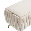 COOLMORE Storage Ottoman,Bedroom End Bench,Upholstered Fabric Storage Ottoman with Safety Hinge, Entryway Padded Footstool, Ottoman Bench for Living R