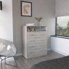 Four Drawer Dresser Wuju, Bedroom, Light Gray / White