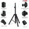 5 Core 2 Pieces Black Heavy Duty Height Adjustable 40 to 72 inches Tripod PA Monitor Holder for Large Speaker Stands 132lbs DJ Stand para Bocinas Incl
