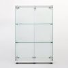 Two Door Glass Cabinet Glass Display Cabinet with 3 Shelves, White