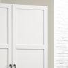 Aubree White Wardrobe Cabinet Armoire with 2 Drawers and Hanging Rod