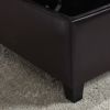 Large Square Faux Leather Storage Ottoman | Coffee table for Living Room & Bedroom (Dark Brown)