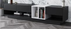 ON-TREND Sleek and Stylish TV Stand with Perfect Storage Solution, Two-tone Media Console for TVs Up to 80'', Functional TV Cabinet with Versatile Com