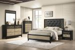 Selena Modern & Contemporary Dresser Made with Wood in Black and Natural