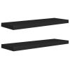 Floating Wall Shelves 2 pcs Black 31.5"x9.3"x1.5" MDF