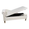 Beige Chaise Lounge Indoor,Velvet Lounge Chair for Bedroom with Storage & Pillow,Modern Upholstered Rolled Arm Chase Lounge for Sleeping with Nailhead