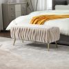 COOLMORE Storage Ottoman,Bedroom End Bench,Upholstered Fabric Storage Ottoman with Safety Hinge, Entryway Padded Footstool, Ottoman Bench for Living R
