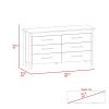 6 Drawer Double Dresser Wezz, Bedroom, White