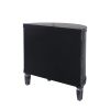 Accent Cabinet Modern Half-moon 2 Door Wooden Cabinet Storage Cabinet Solid Wood Veneer with Featuring Two-tier Storage, for Living Room, Hallway, Ent