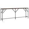 Console Table Smoked Oak 78.7"x11.4"x29.5" Engineered Wood