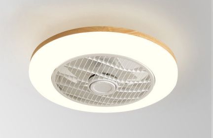 Rotating Air Guide Electric Hanging Fan Lamp (Option: Single loop imitation wood old-220V 2.4G infinity APP)