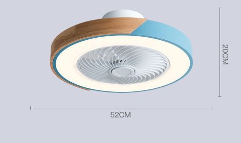 Rotating Air Guide Electric Hanging Fan Lamp (Option: Blue circle-220V 2.4G infinity APP)