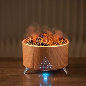Top Sale Flame Aroma Diffuser Air Humidifier Home Aromatherapy Fire Ultrasonic Essential Oil Diffuser With Bluetooth Speaker White Noise (Option: Wood-AU)