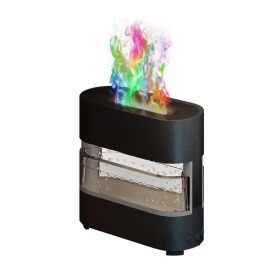 2024 New Products Rain Could Fire Humidifier Water Drip Novedades 2024 Rain Water Diffuser Fire Flame Humidifier Aroma Diffuser (Option: Black-US)