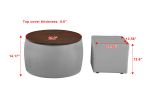 [Video] Round Ottoman Set with Storage, 2 in 1 combination, Round Coffee Table, Square Foot Rest Footstool for Living Room Bedroom Entryway Office