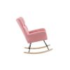 Rocking Chair Nursery, Solid Wood Legs Reading Chair with Teddy Fabirc Upholstered , Nap Armchair for Living Rooms, Bedrooms, Offices, Best Gift,Teddy