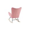 Rocking Chair Nursery, Solid Wood Legs Reading Chair with Teddy Fabirc Upholstered , Nap Armchair for Living Rooms, Bedrooms, Offices, Best Gift,Teddy