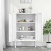 Highboard White 31.5"x13.8"x53.1" Steel