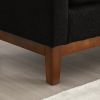 53.5"W Elegant Upholstered Bench, Ottoman with Wood Legs & Bolster Pillows for End of Bed, Bedroom, Living Room, Entryway