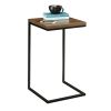 C-Shape Metal End Table, Espresso/Black Finish
