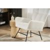 Rocking Chair Nursery, Solid Wood Legs Reading Chair with Teddy Fabirc Upholstered , Nap Armchair for Living Rooms, Bedrooms, Offices, Best Gift,Teddy