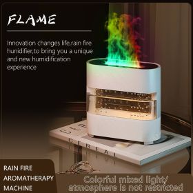 2024 New Products Rain Could Fire Humidifier Water Drip Novedades 2024 Rain Water Diffuser Fire Flame Humidifier Aroma Diffuser (Option: White-US)