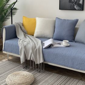 Sofa Cushion Cover Cotton Fabric Non-slip Cushion (Option: ELEGANTLY PURE Light Blue-70x120)